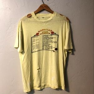 Vintage Distressed Hawaiian Work Schedule T-shirt